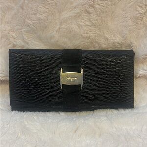 Salvatore Ferragamo Black Clutch Wallet